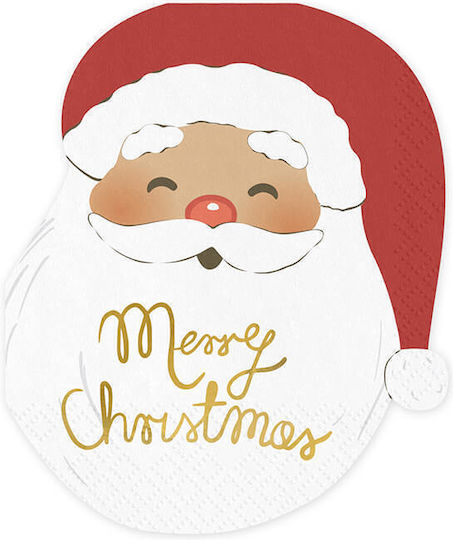 Weihnachtliche Servietten "Merry Christmas" Santa Kopf 12 Stück Weihnachtliche Servietten "Merry Christmas" Santa Kopf 12 Stück