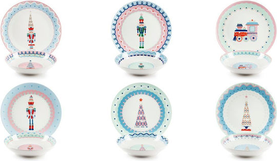 Excelsa Set De Masă De Crăciun Pentru Mâncare 12 Bucăți Xmas Sweet Pastels