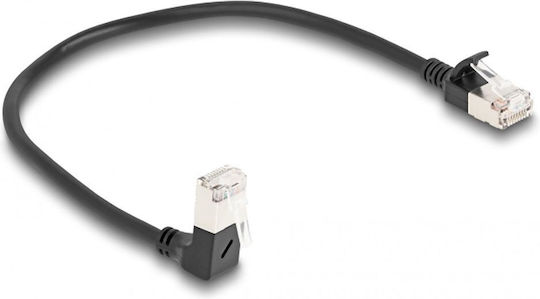 DeLock S/FTP Cat.6a (Gigabit) Καλώδιο Δικτύου Ethernet 0.25m Μαύρο