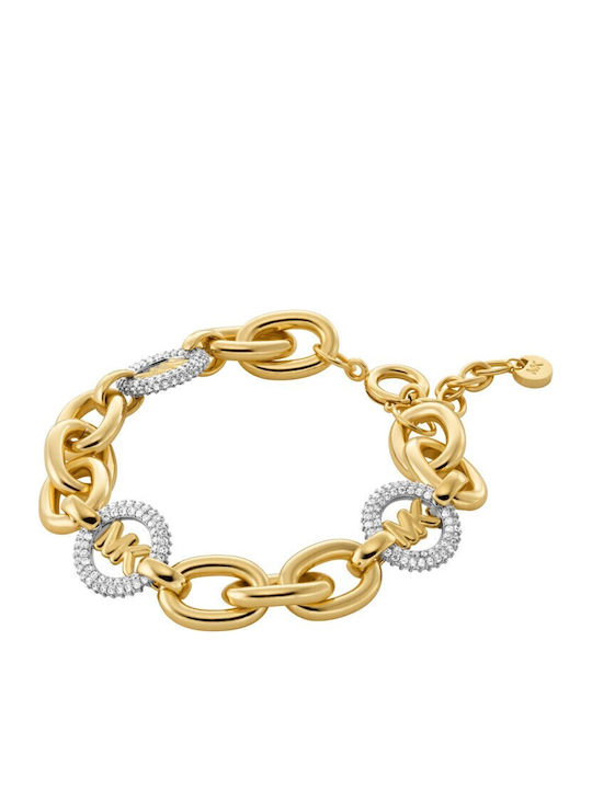 Michael Kors Women's Brass Gold Plated Bracelet 17.5cm