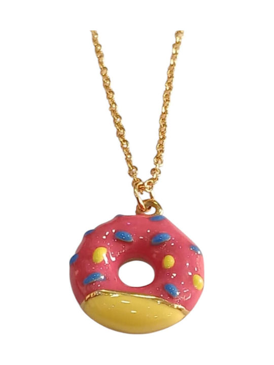 Kalliopi Silver Necklace from Gold Plated Steel Red