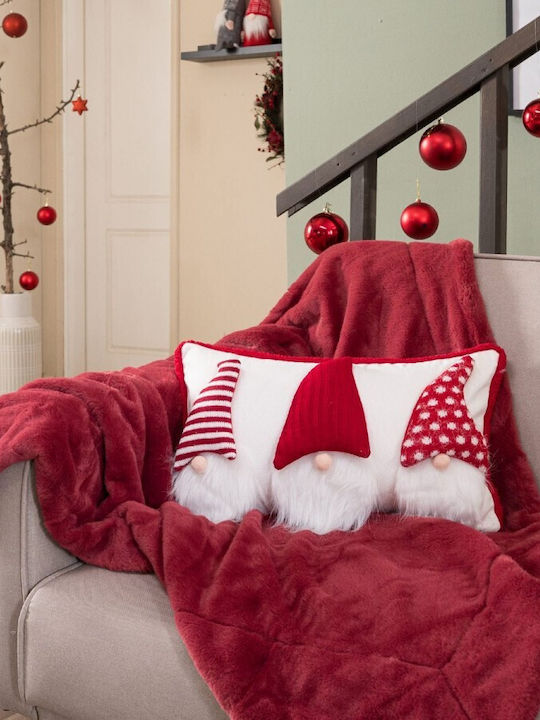 Teoran Weihnachtsdekorativer Kissenbezug Rechteckig Rot 30x50cm