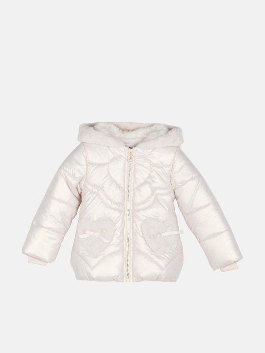 Joyce Kids' Casual Jacket with Hood Ecru