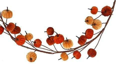 Gisela Graham Garland Velvet Pumpkins Various Colors 150cm