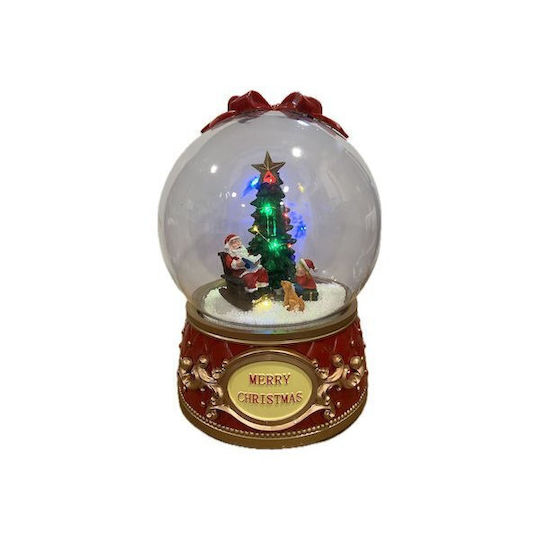 Crăciun Glob de Zăpadă Iluminată cu Moș Crăciun 20x29cm 1buc