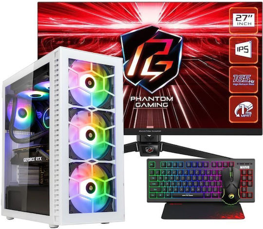 Vengeance Hydra-V52 Гейминг Настолен Компютър (Ryzen 7-5700X/32GB DDR4/1TB SSD/GeForce RTX 5060/Без Операционна Система) и Монитор ASRock PG27FF1A IPS HDR Гейминг 27"