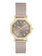Timepieces Womens Watch 28mm Battery With Beige Steel Bracelet