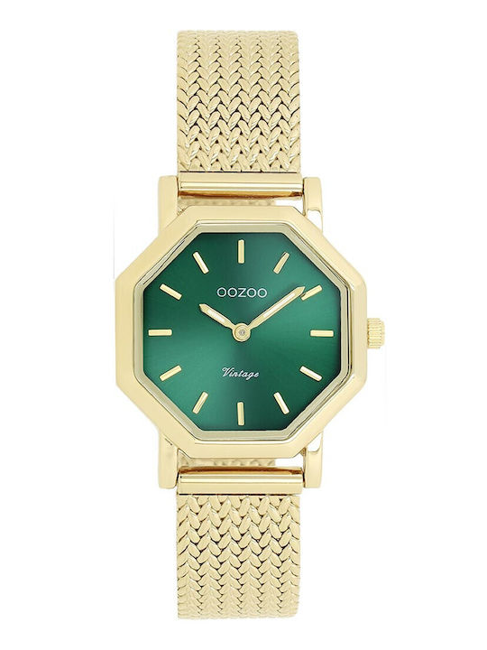 Oozoo Timepieces Дамски Часовник 28 мм Кварцов с Златна Метална Верижка