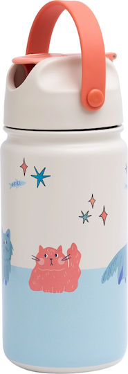 The Cotton Cloud Cotton Cloud Kids Water Bottle Thermos Silicone with Straw Light Blue 420ml