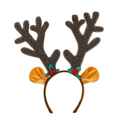 Reindeer Antlers & Ears Glitter & Mistletoe Headband