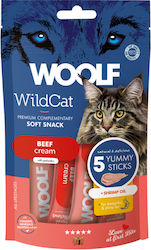 Woolf Wildcat Κρεμώδες Λιχουδιά Γάτας Βοδινό & Λάδι Γαρίδας 5×14gr