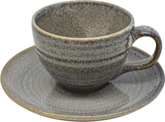 Ankor Σετ Φλιτζάνια Espresso Κεραμικά Γκρι 160ml 6τμχ