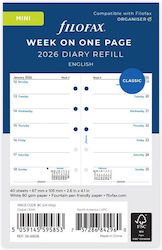 Filofax Мини Дневник 2026 Бяла