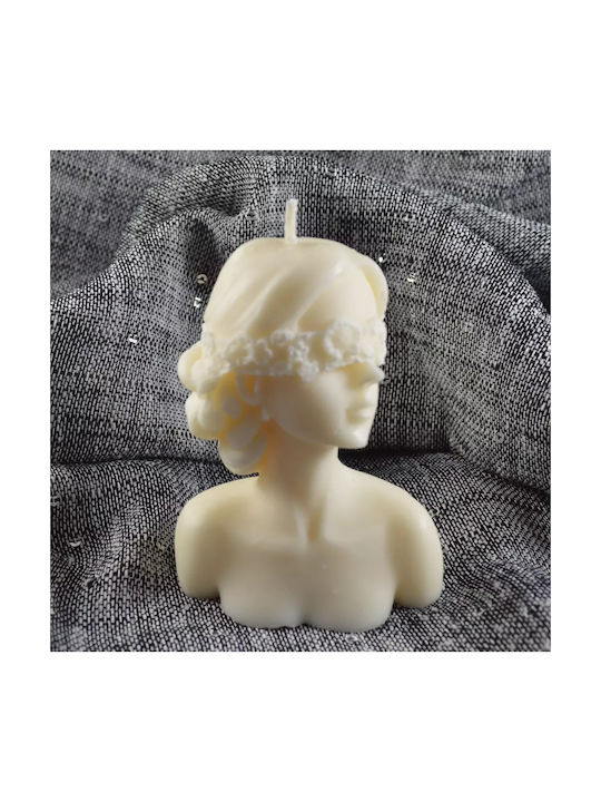 Woman's Statue Candle with Closed Eyes Snickers