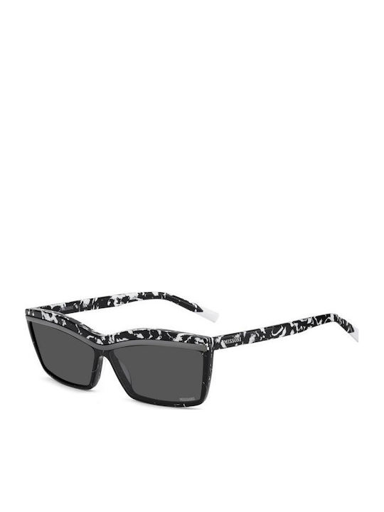 Missoni Women's Sunglasses with Multicolour Plastic Frame and Black Lens