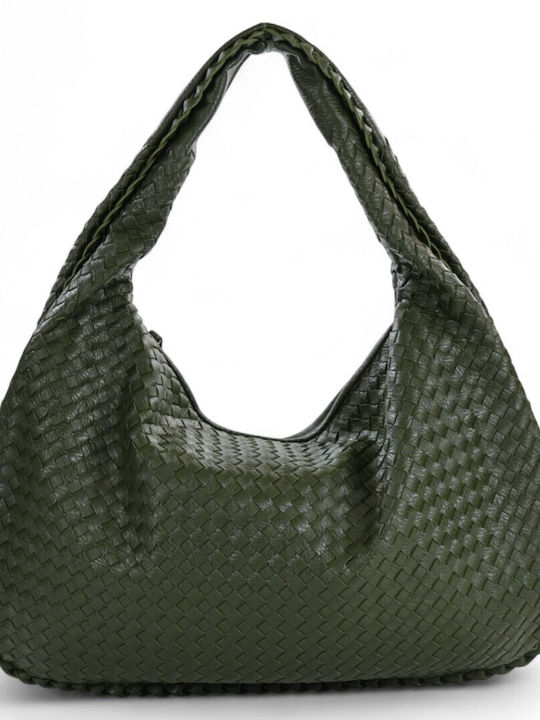 Passaggio Leather Γυναικεία Τσάντα Ώμου Πράσινη