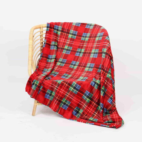 Lucktora Κουβέρτα Fleece Υπέρδιπλη 220x240εκ. Κόκκινη