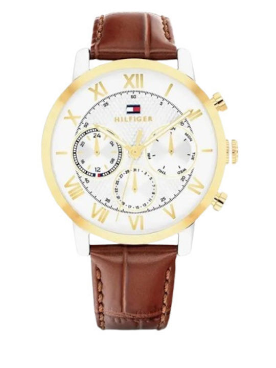 Tommy Hilfiger Men's Watch Battery with Brown L...