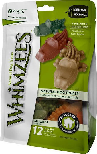 Whimzees Alligator Λιχουδιά για Σκύλους κατά της Πέτρας & Πλάκας 30gr 12τμχ