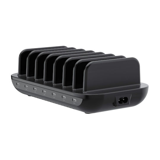 Conceptronic Βάση Φόρτισης με 7 Θύρες USB-C 160W Power Delivery σε Μαύρο χρώμα (OZUL07B)