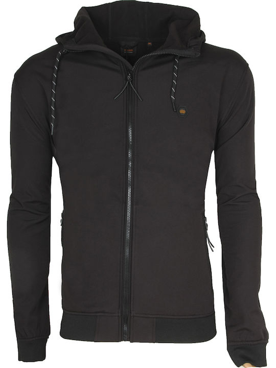Χειμωνιάτικο Μπουφάν Softshell Αδιάβροχο και Αντιανεμικό Μαύρο