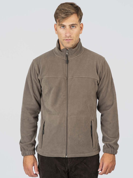 Double Cardigan Fleece pentru Bărbați Dk Smoke