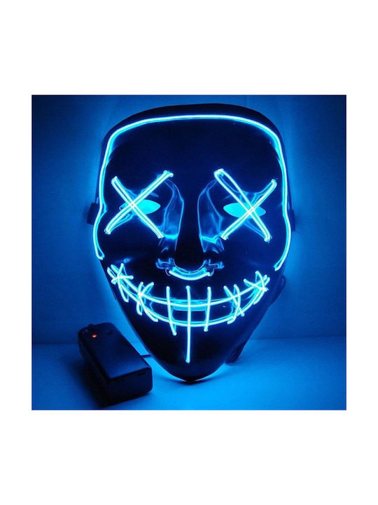 Halloween Led Mask Zola Black Blue Leds Plastic...