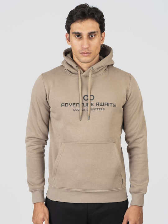 Double Φούτερ με Κουκούλα Dk Beige