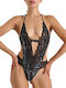 Sexy Bodysuit Silver Print Black-Silver 002513-black-silver 002513-black-silver Black-Silver