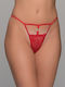 Women's String with Lace Red