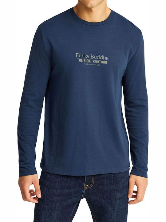 Funky Buddha Langarm Pullover Marineblau