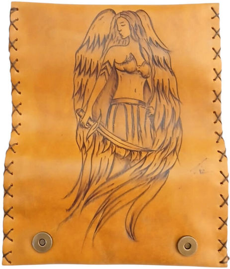 Handgemachte Leder-Tabaktasche mit Feuergravur Design für Mädchen Amazonas Farbe