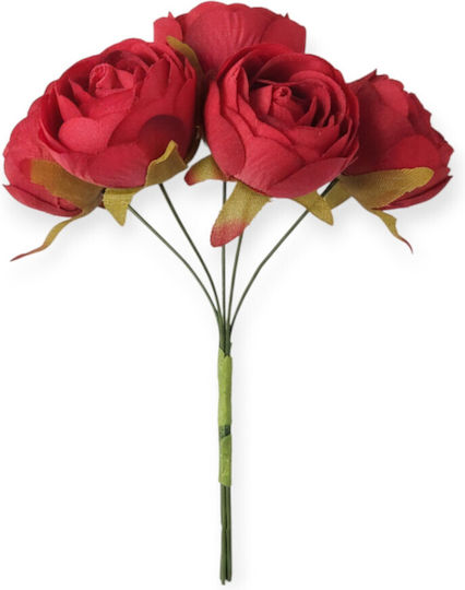 Set Mini Red Roses 3cm 6 Pieces