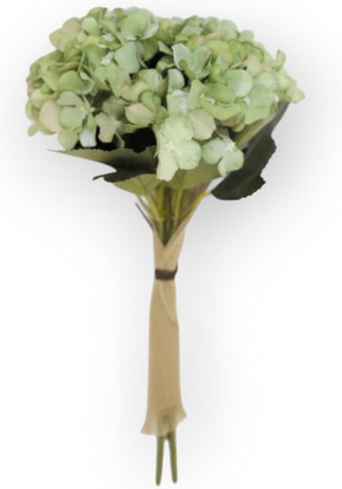 Bouquet Green Hydrangeas Burlap 30x15cm