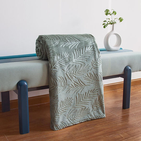 Chios Hellas Blanket Velvet Double 200x240cm Green