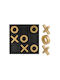 Tabletop Decor Wooden Tic Tac Toe Black Gold 20x2x20cm 10 Pieces