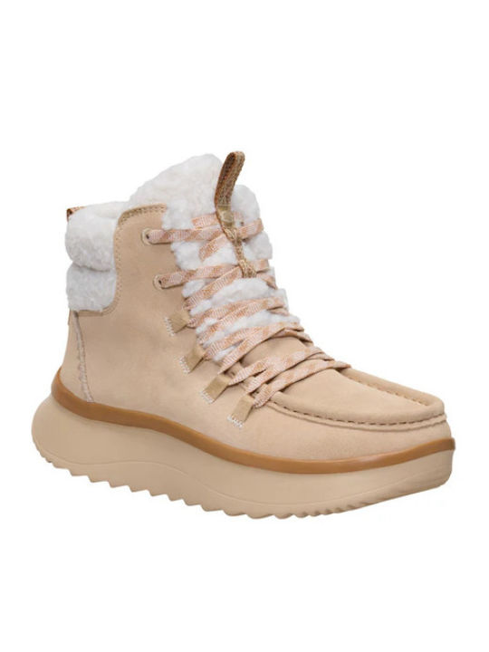 Hey Dude Wendy Peak Suede Γυναικεία Μποτάκια Μπεζ
