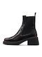 Leder Damen Chelsea Stiefeletten Burgundisch