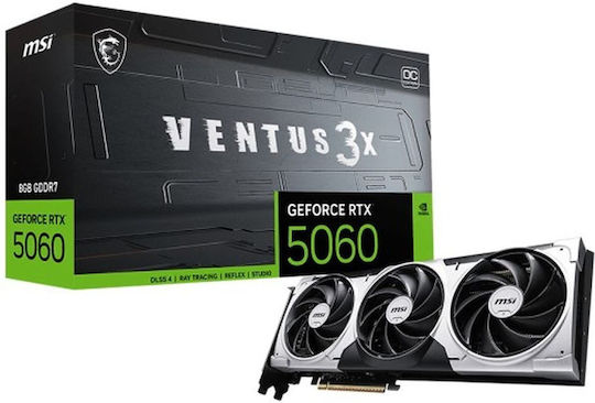 MSI GeForce RTX 5060 8GB GDDR7 Ventus 3X OC Graphics Card