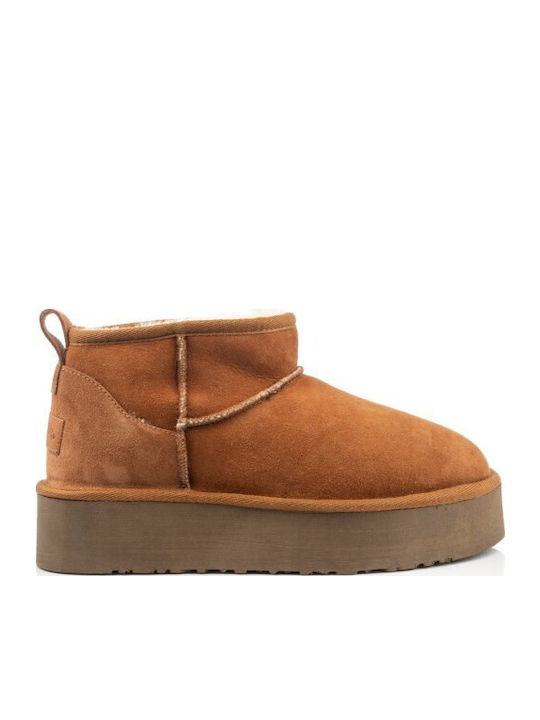 Boxer Leather Women's Ankle Boots Tabac Brown