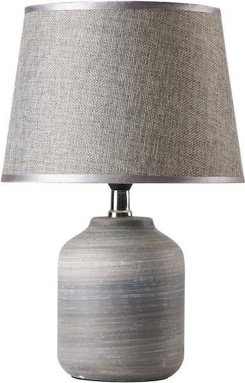 ARlight Ceramic Table Lamp for E27 Fitting with Grey Shade and Base