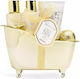 IDC Institute Gold Bath Tube Set Vanilla & Sandalwood Skin Care Set for Body Cleaning 5pcs