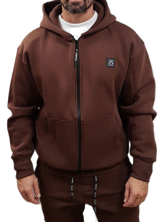 Vinyl Art Clothing Sweatshirt with Hood Brown