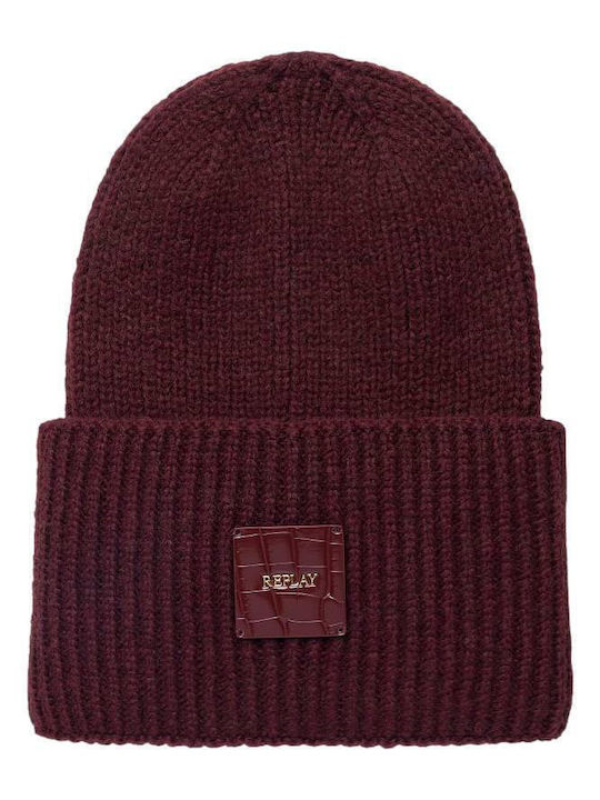 Beanie Γυναικείος Σκούφος Πλεκτός σε Μπορντό χρώμα
