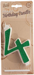 Huge Number Candles No.4 Green Lumea