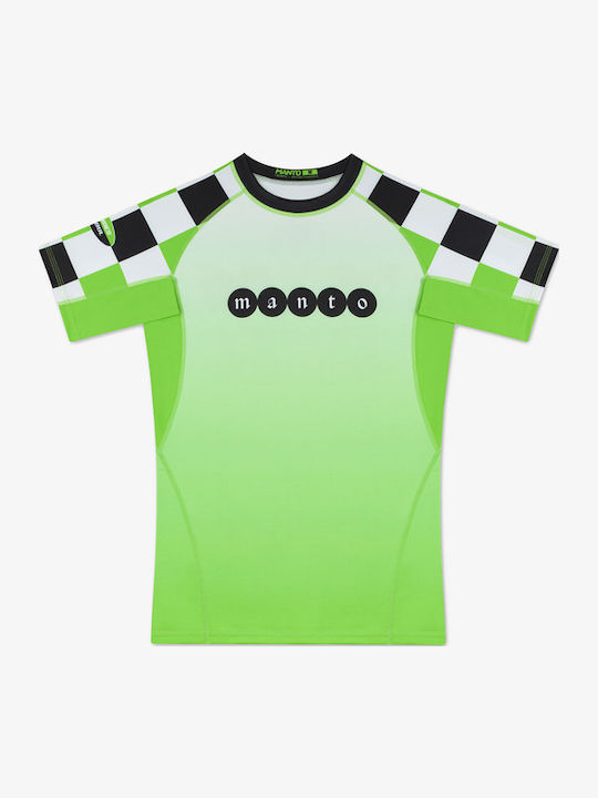 Manto Bărbați Cu mânecă scurtă Tricou MN-R931-GR pentru Jiu-Jitsu Verde