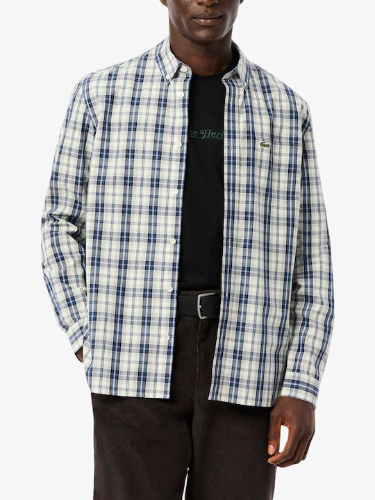 Lacoste Long-sleeved Cotton Shirt Dark Blue