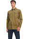 Long-sleeved Cotton Shirt Forest Night Beige