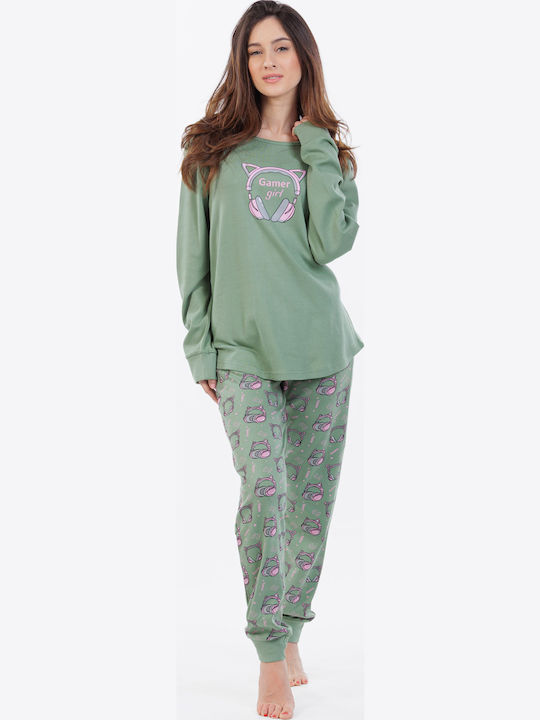 MEI Set Pijamale pentru Femei Green