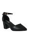 Black Medium Heels with Strap